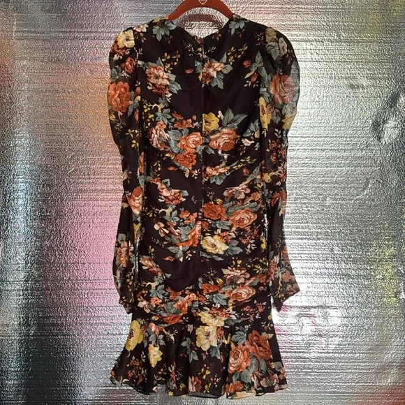 Veronica Beard Hedera Ruched Floral Print Silk. Size 00 - Picture 6 of 7